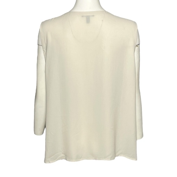 Eileen Fisher System Silk Georgette Crepe Sleeveless Shirt Neutral Beige Size XL - Picture 3 of 6